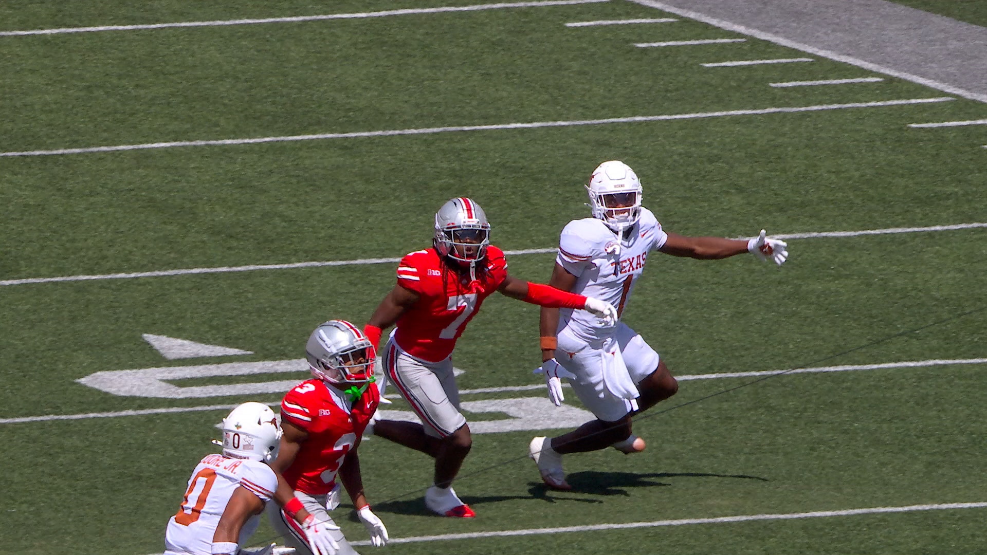 Ohio State’s Jermaine Mathews Jr. intercepts Texas QB Arch Manning’s pass