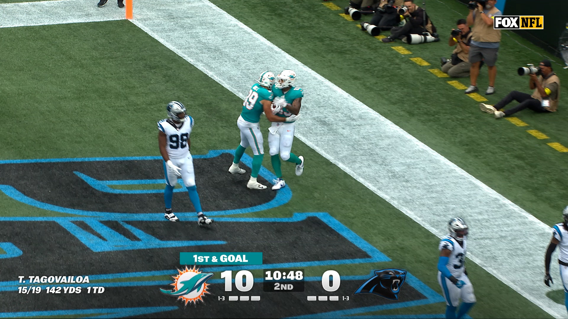 Tua Tagovailoa finds Darren Waller for four-yard TD, extending Dolphins’ lead over Panthers | NFL Highlights