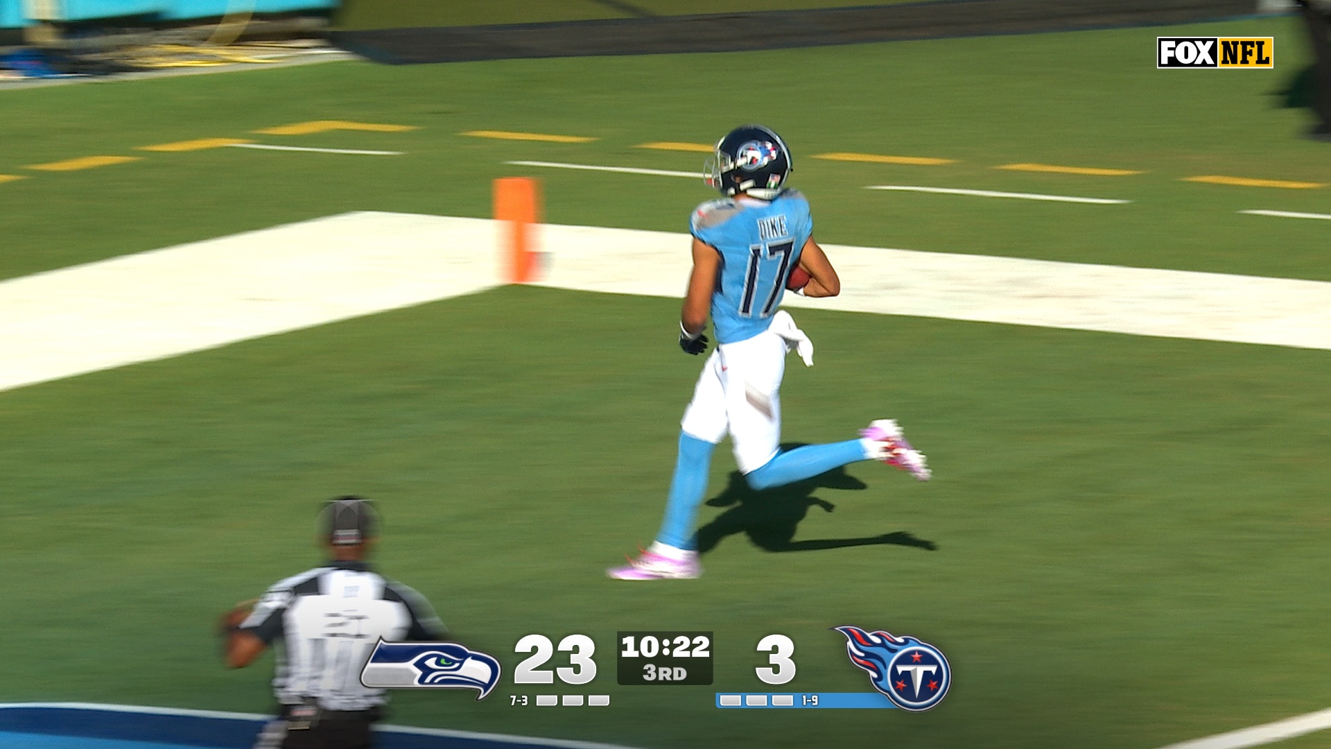 Chimere Dike returns PUNT 90-yards for TD, shrinking Titans’ deficit against Seahawks | NFL Highlights