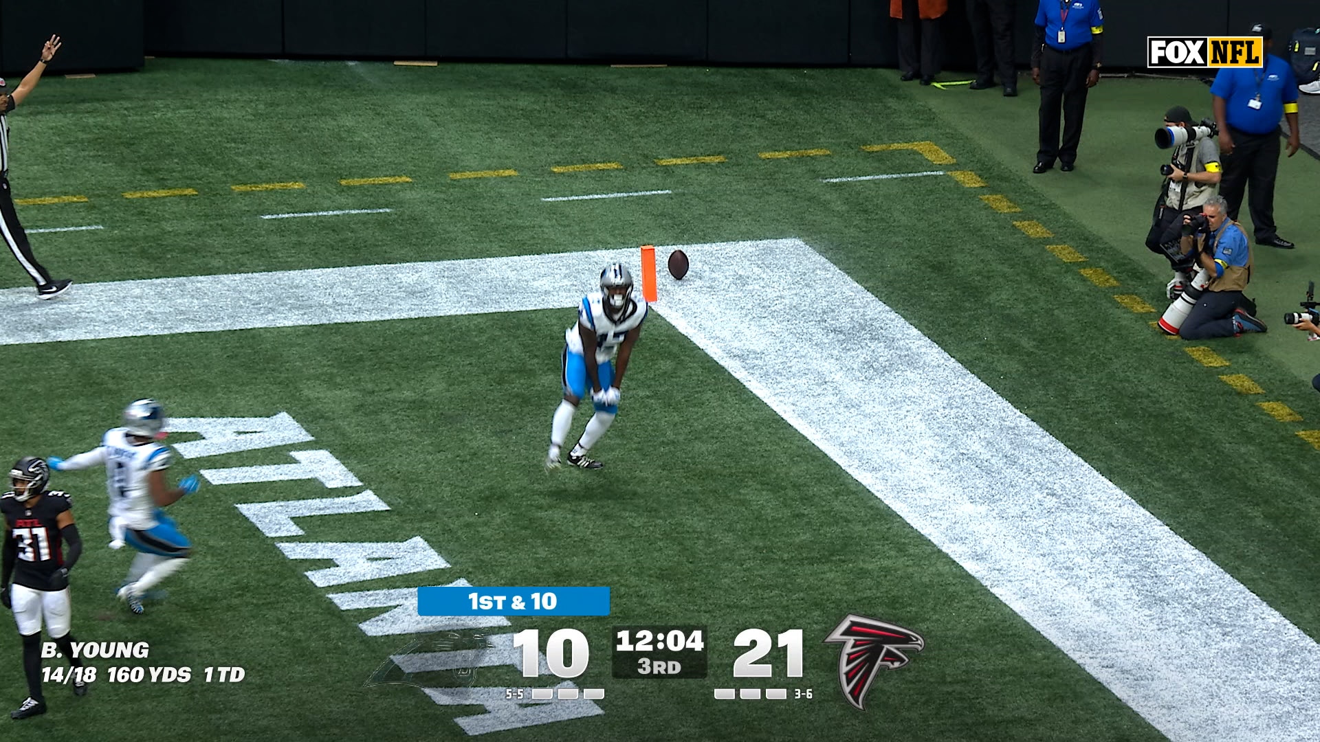 Xavier Legette completes fingertip catch for a 36-yard TD, trimming Panthers’ deficit vs. Falcons | NFL Highlights