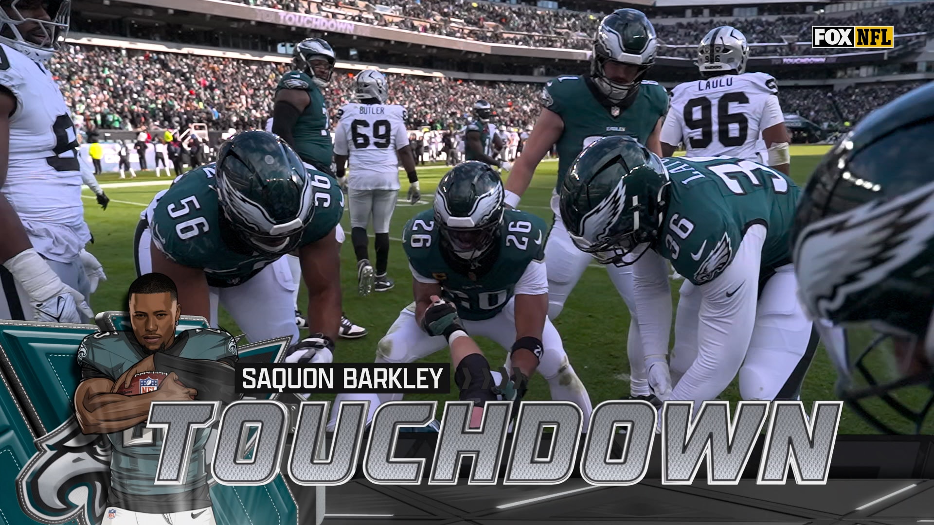 Saquon Barkley rushes for two-yard TD, extending Eagles’ lead over Raiders | NFL Highlights