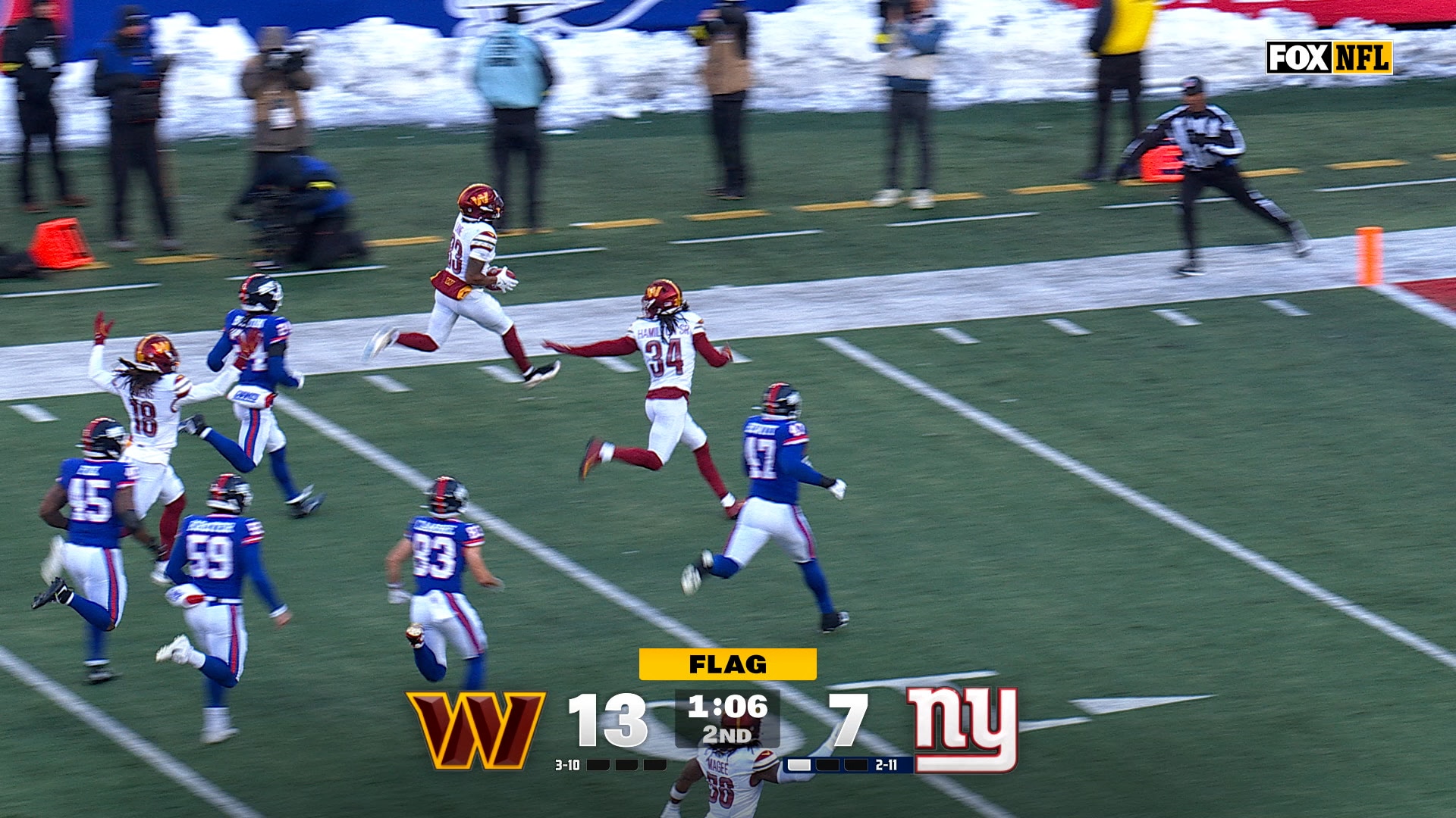Jaylin Lane returns punt 63 yards for TD, extending Commanders’ lead over Giants | NFL Highlights